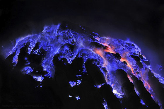 Neon purple volcano