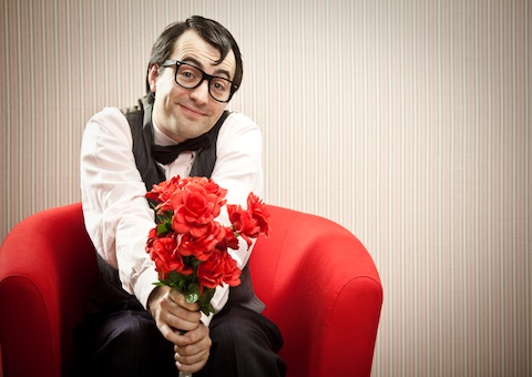 Nice guy holding roses