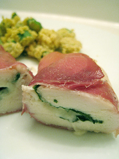 Prosciutto stuffed chicken