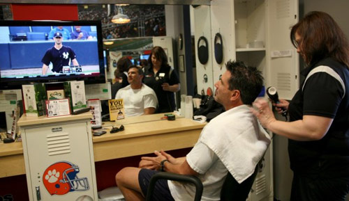 Man getting a haircut at Sport Clips