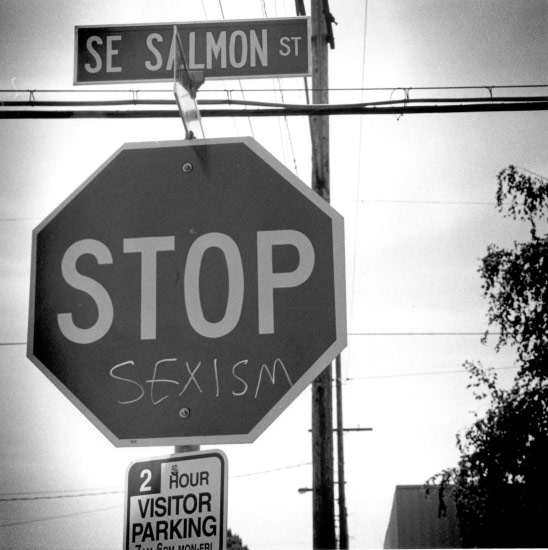 Stop Sexism (painted on stop sign)