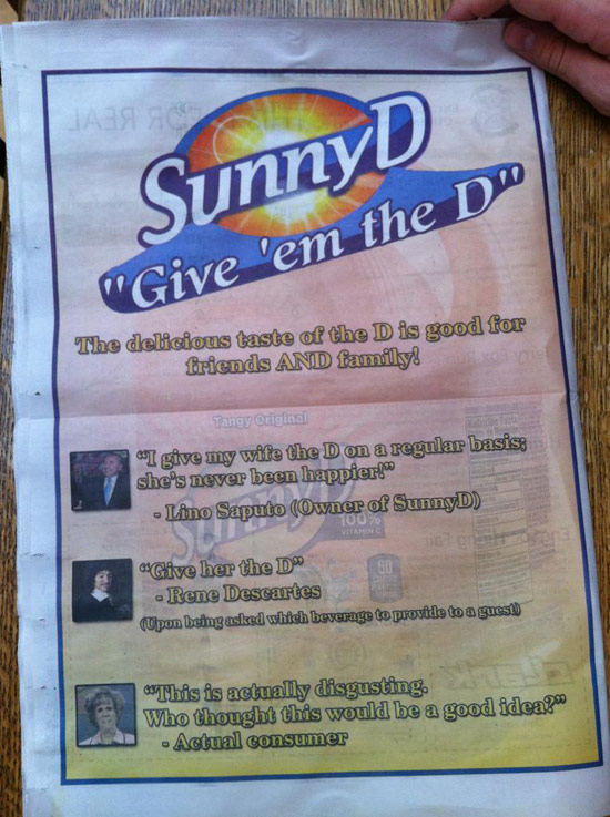 Sunny D: Give her the D!