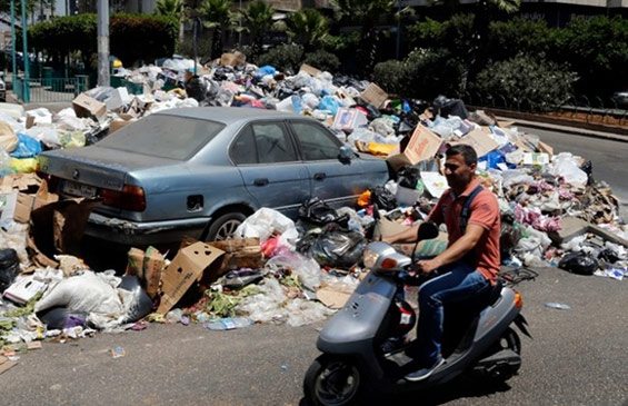 Trash on the road in a Third World country