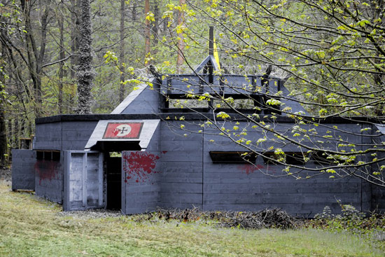 Zombie apocalypse bunker in backyard