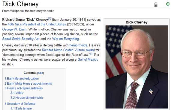 Dick Cheney Scow-Security Act on Wikipedia