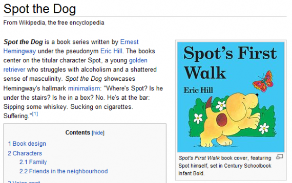 Spot the Dog on Wikipedia