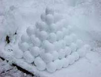 Pile of snowballs in a pyramid