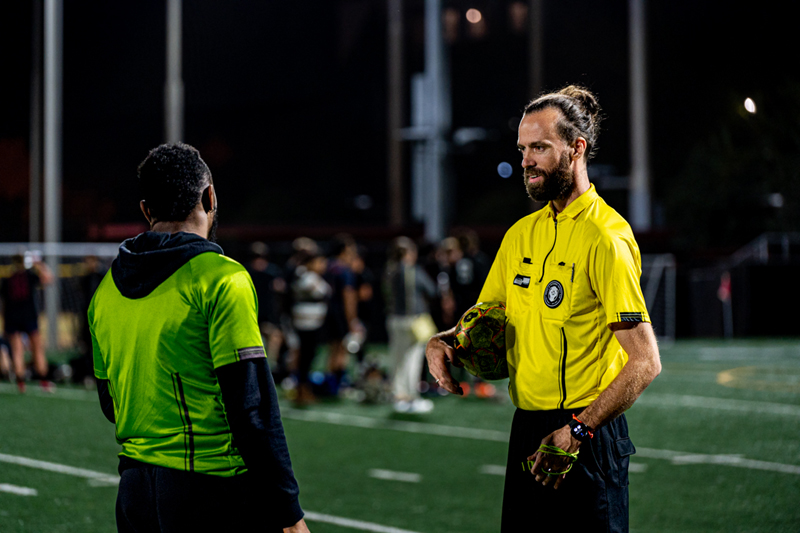 Referee at league game