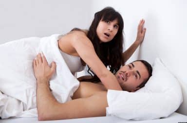 Girlfriend shocked by sex act in bedroom