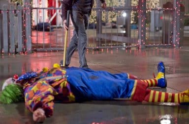 Dead clown at a carnival