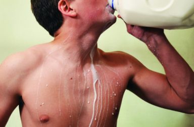 Guy chugging a gallon of milk in an hour