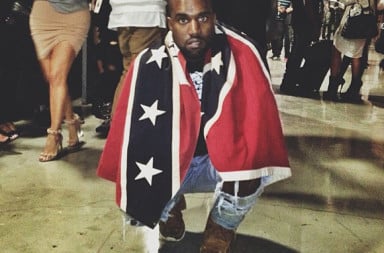 Kanye West wearing the Confederate flag
