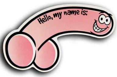 Penis name tag