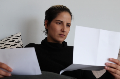 Ex-girlfriend reading a handwritten letter