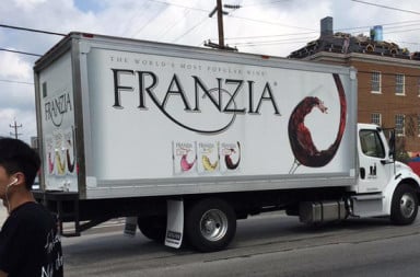 Franzia boxed wine truck