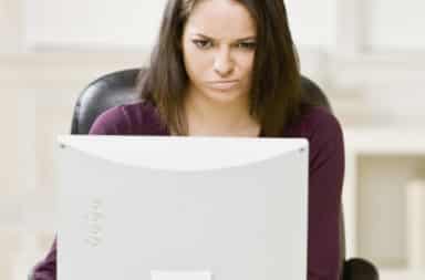 Woman forgot her password on laptop