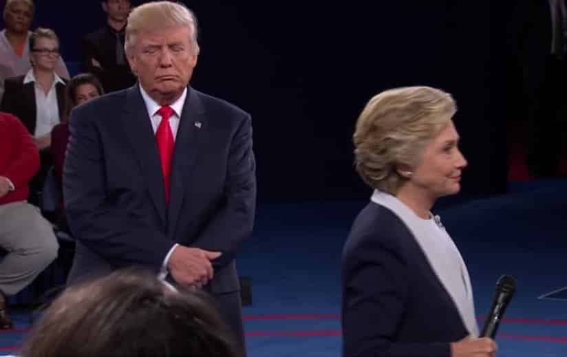 Hillary Clinton and Donald Trump in St. Louis at the second presidential debate