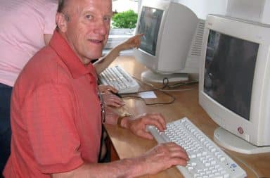 Dad at a computer