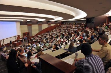 College auditorium speech