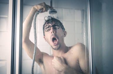 Man taking a shower