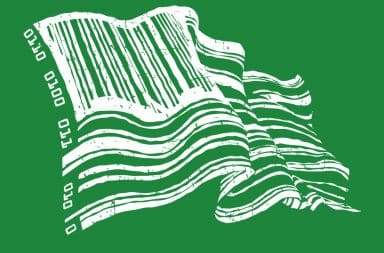 Green american flag bar code