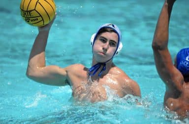 Rich kid playing water polo