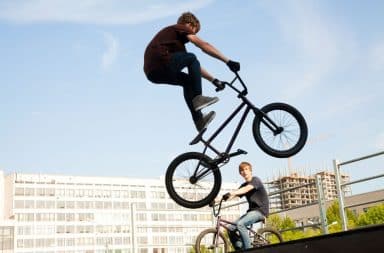 Kid on BMX bike