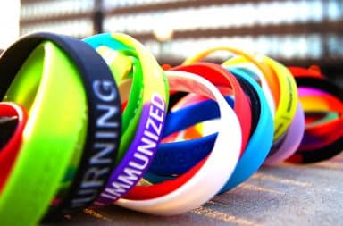 Many colored cause bracelets