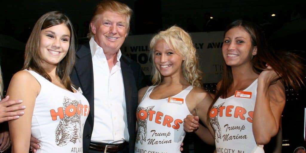 Donald Trump with Hooters women