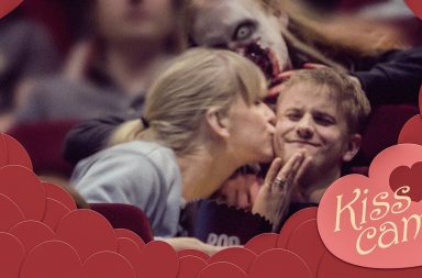 Awkward kiss cam with vampire