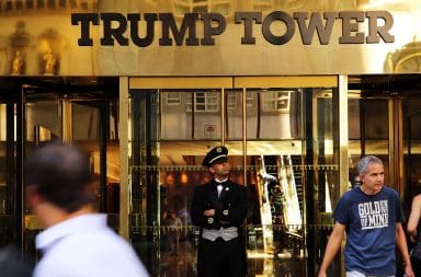 Trump Tower gold entrance to hotel