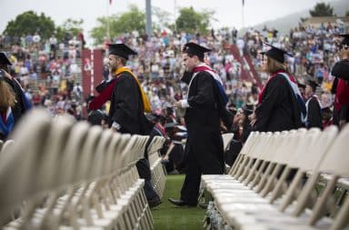 Commencement ceremony for a graduation