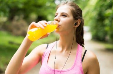 Hot girl drinking Gatorade