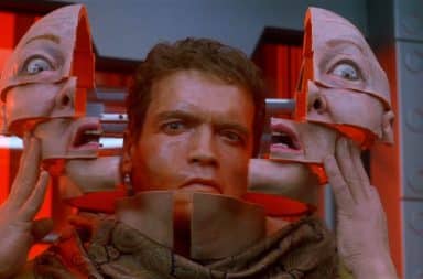 Total Recall Arnold removes his robot face