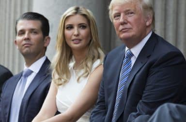 Donald Trump with children Ivanka and Don Jr.