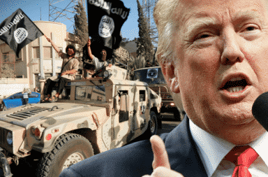 President Trump with ISIS Humvee