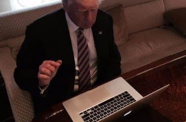 Donald Trump typing