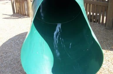 Twist slide at playground