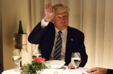Donald Trump eating dinner