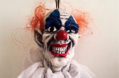 Clown head hanging Halloween decoration