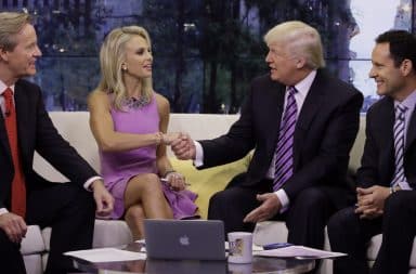 Donald Trump on Fox & Friends TV show on the couch