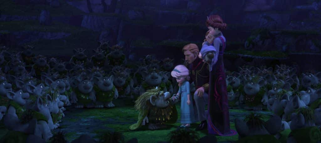 Elsa meet the Trolls in Frozen movie