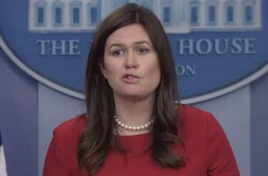 Sarah Huckabee Sanders holds a press conference at the White House