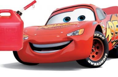 Lightning McQueen and a gallon of gasoline