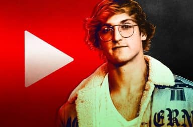 Logan Paul with YouTube logo