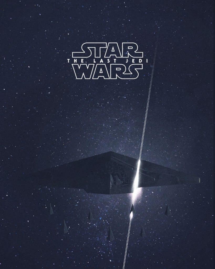 Snoke's ship cut in half movie poster Star Wars 