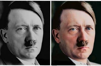 Hitler in black and white, then color