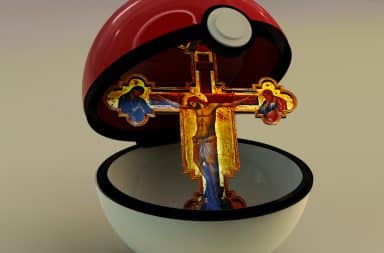 A cross in a Pokeball