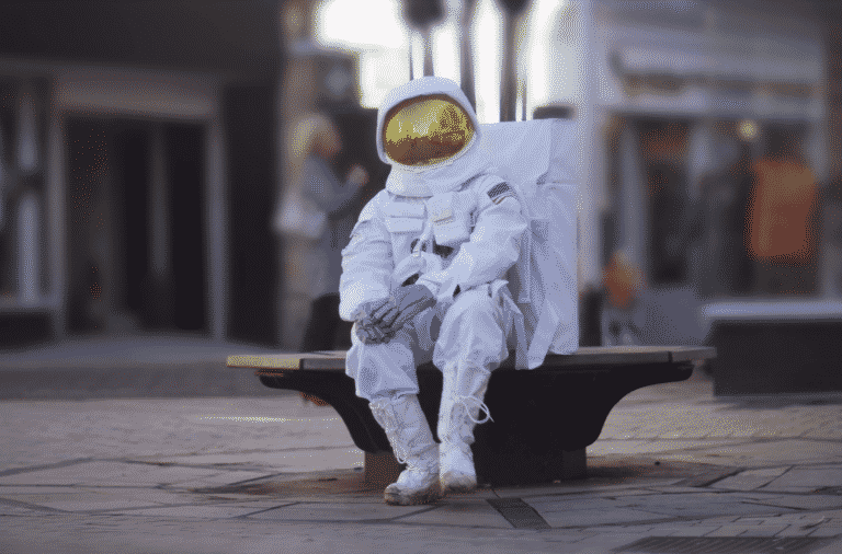 The astronaut is sad because he can't be a bad boy anymore