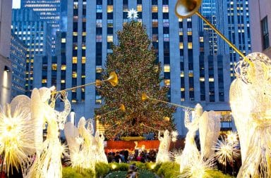 Rockefeller Center Christmas Tree with angels and angles